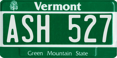 VT license plate ASH527