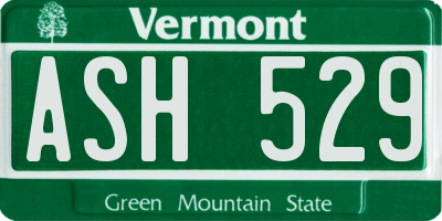 VT license plate ASH529