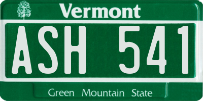 VT license plate ASH541