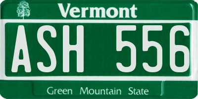 VT license plate ASH556