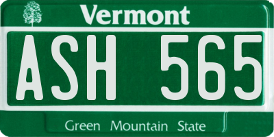 VT license plate ASH565