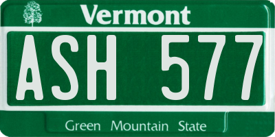 VT license plate ASH577