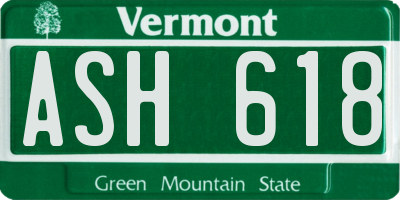 VT license plate ASH618