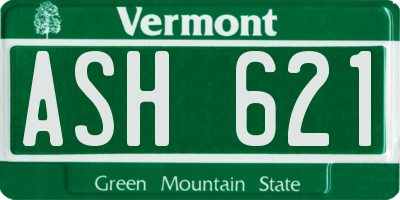 VT license plate ASH621