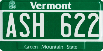 VT license plate ASH622