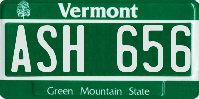 VT license plate ASH656