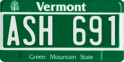 VT license plate ASH691