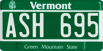 VT license plate ASH695