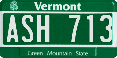 VT license plate ASH713