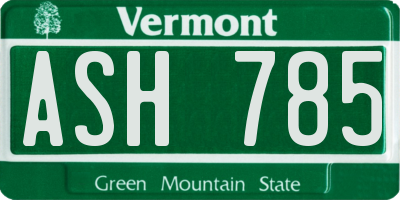 VT license plate ASH785