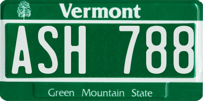 VT license plate ASH788