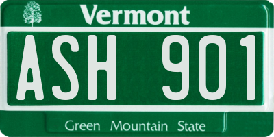 VT license plate ASH901