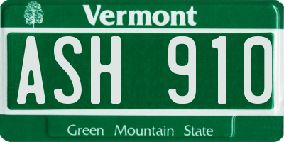 VT license plate ASH910