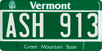 VT license plate ASH913
