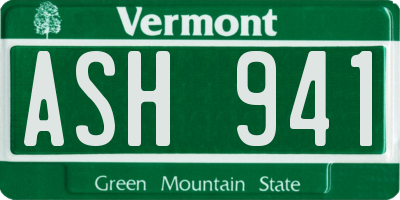 VT license plate ASH941