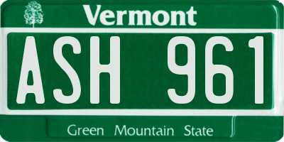 VT license plate ASH961