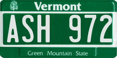 VT license plate ASH972