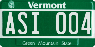 VT license plate ASI004
