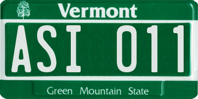 VT license plate ASI011