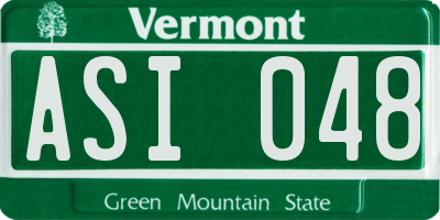 VT license plate ASI048