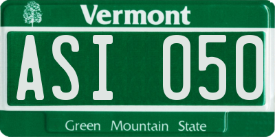 VT license plate ASI050