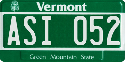 VT license plate ASI052