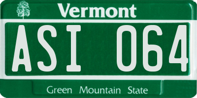 VT license plate ASI064