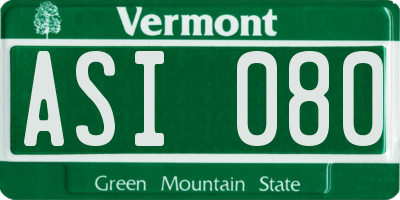 VT license plate ASI080