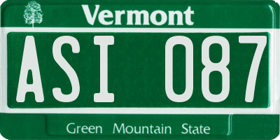 VT license plate ASI087