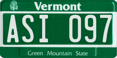 VT license plate ASI097