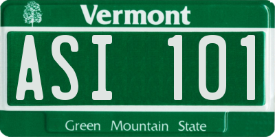 VT license plate ASI101