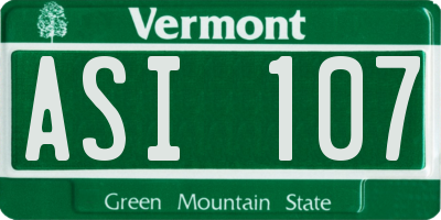 VT license plate ASI107