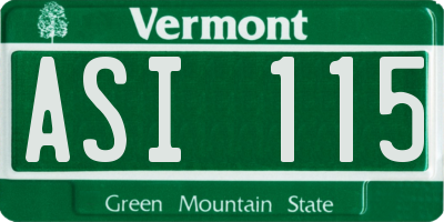 VT license plate ASI115