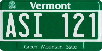 VT license plate ASI121