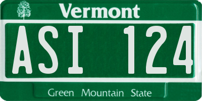 VT license plate ASI124