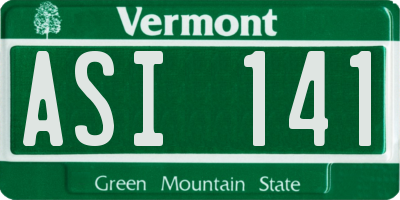 VT license plate ASI141