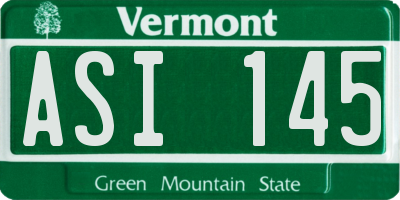 VT license plate ASI145