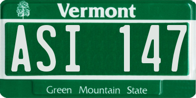 VT license plate ASI147