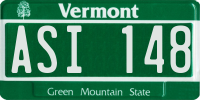 VT license plate ASI148