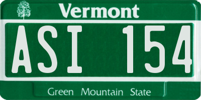 VT license plate ASI154