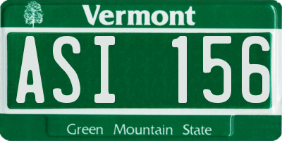 VT license plate ASI156