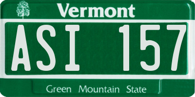 VT license plate ASI157