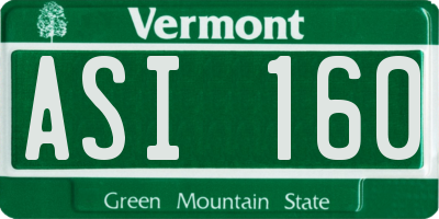 VT license plate ASI160