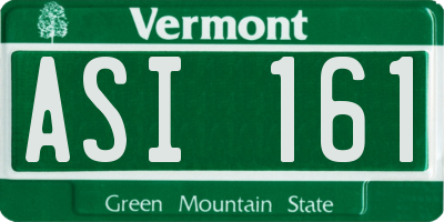 VT license plate ASI161