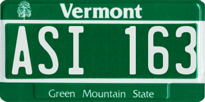 VT license plate ASI163