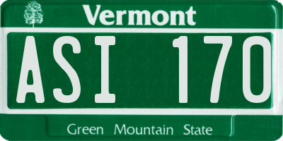 VT license plate ASI170