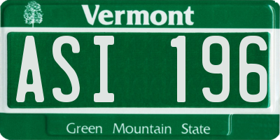 VT license plate ASI196