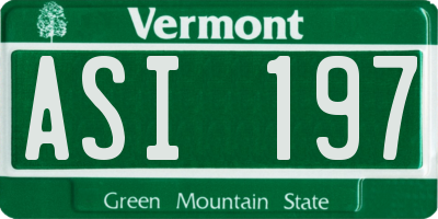 VT license plate ASI197