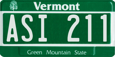 VT license plate ASI211