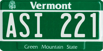 VT license plate ASI221